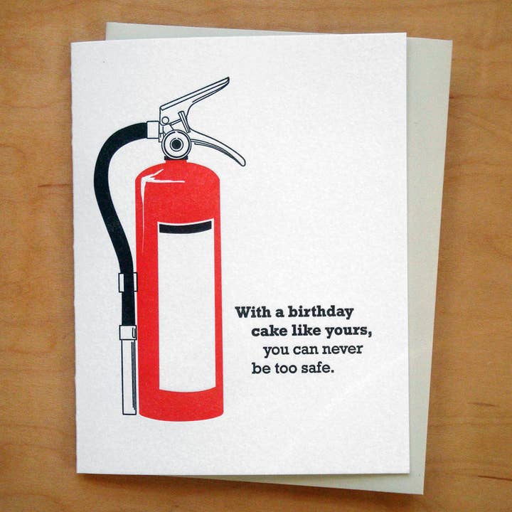 Fire Extinguisher Greeting Card for wholesale by McBitterson's