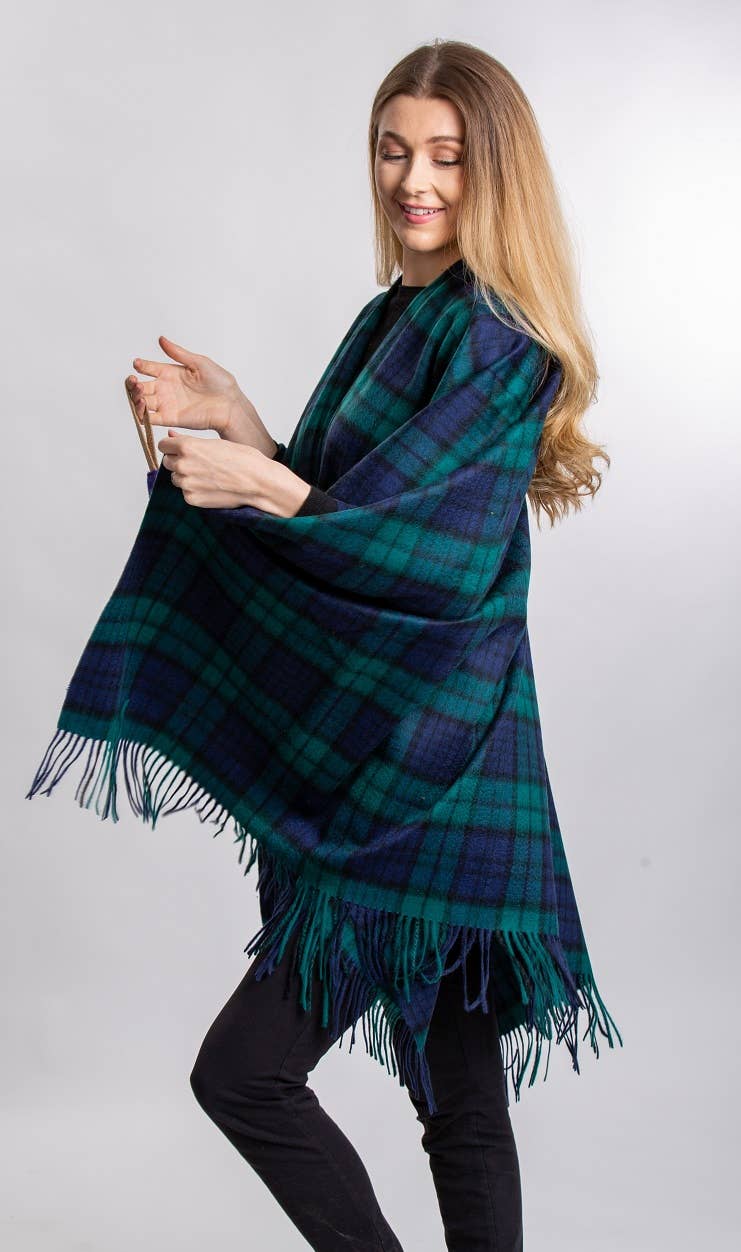 Patrick King Woollen Company - Wholesale Cape - Women's - Black Watch Lambswool Cape1