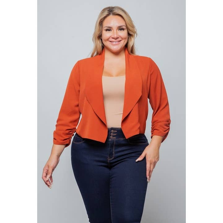 ÜBERGRÖSSE JACKE MIT GERAFFTEN ÄRMELN für den Großhandel von Curve Market