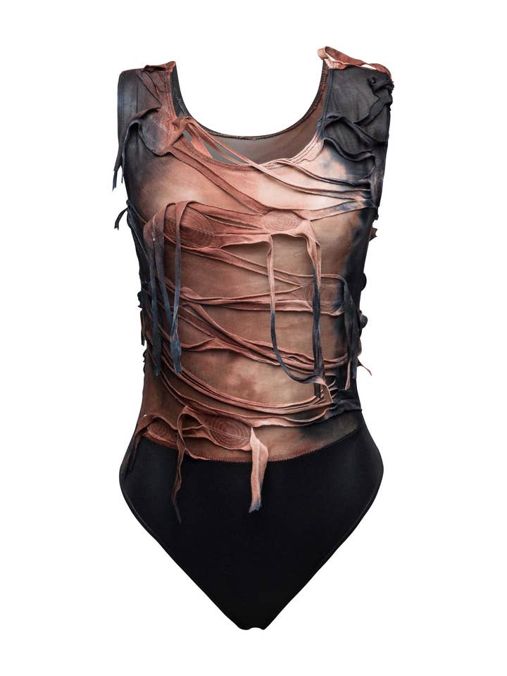 Just My Vibe Distressed Bodysuit for wholesale by K Too