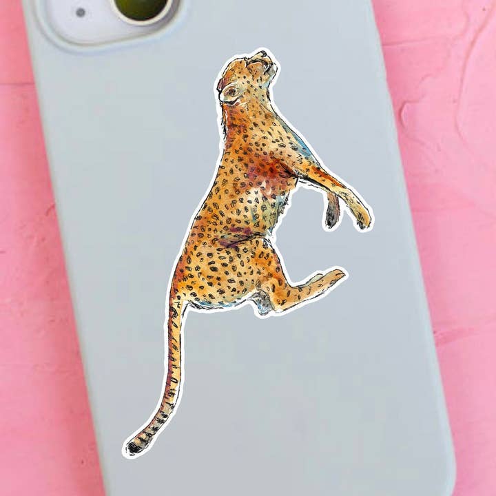 Cheetah Vinyl Sticker for wholesale by Studio Katie