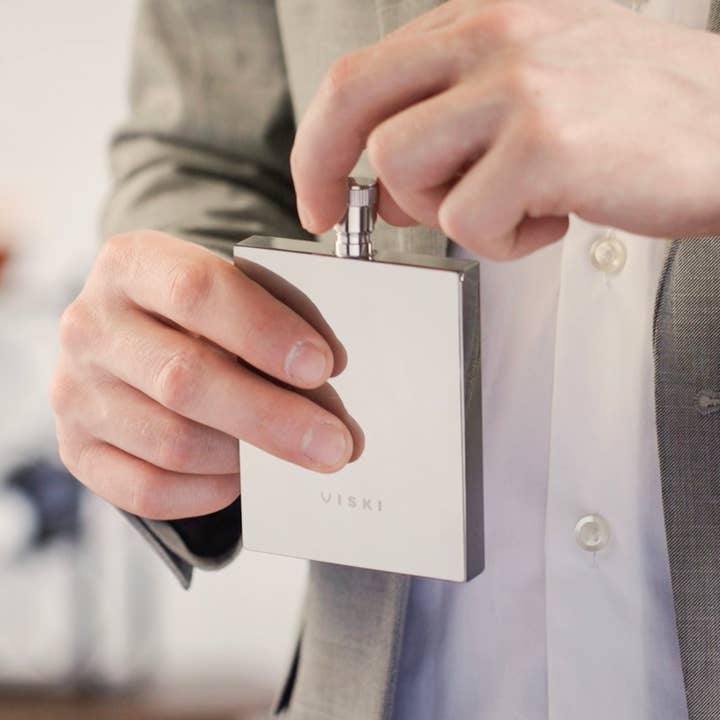 Viski - Wholesale Flask - Harrison Polished Stainless Steel Slim Flask3