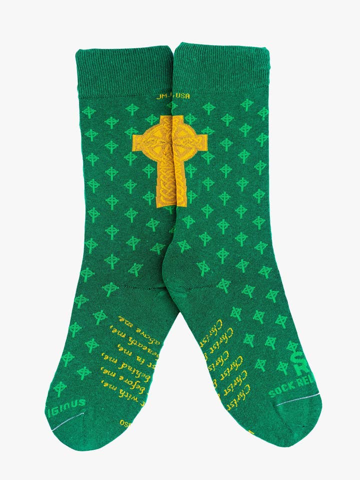 St. Patrick - Meias para Adultos com Cruz Alta por atacado de Sock Religious
