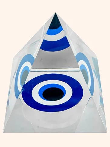 Feng Shui Crystal Evil Eye Orgonite Pyramid for wholesale by jiomind