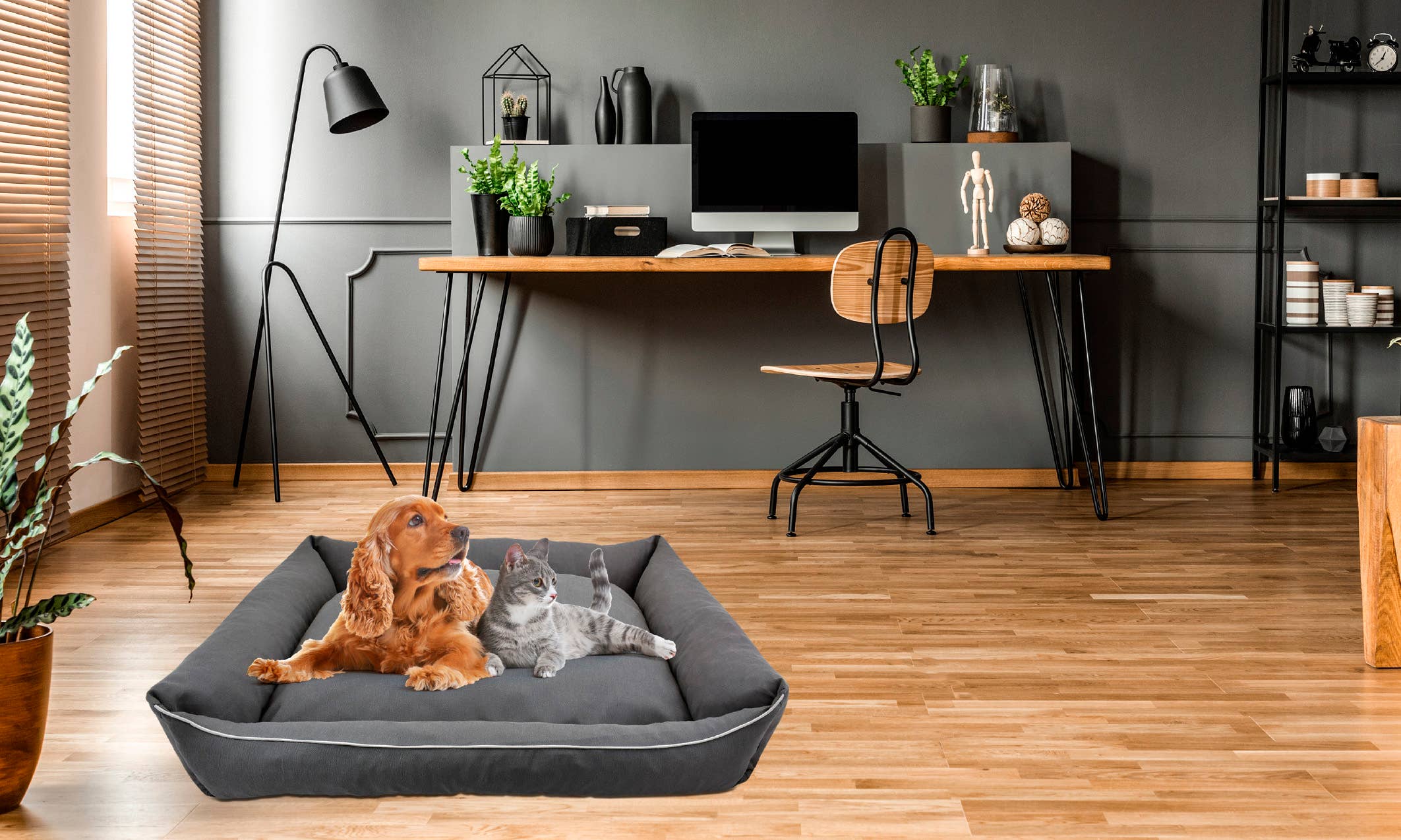 Grey Gray Removable Cradle Dog Cots for wholesale on Faire2