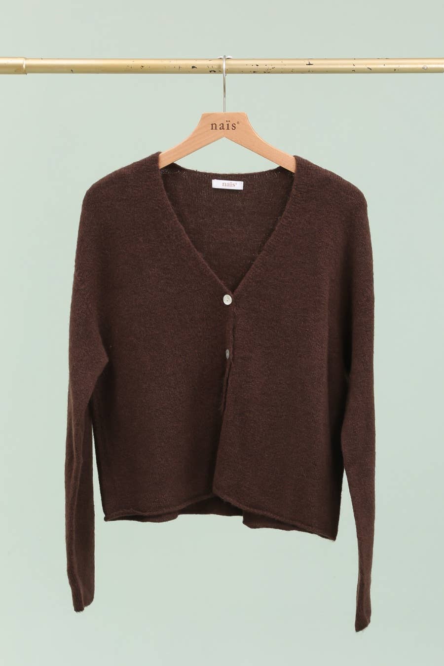 NAÏS PARIS – wholesale Kofta - Dam – Kort knappad V-ringad kofta i alpaca och ull5