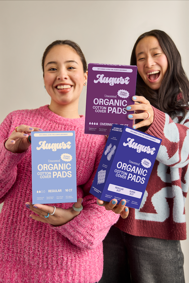 August - Wholesale Period Underwear - Women's - 16ct Sustainable Regular Pads w/ Wings2