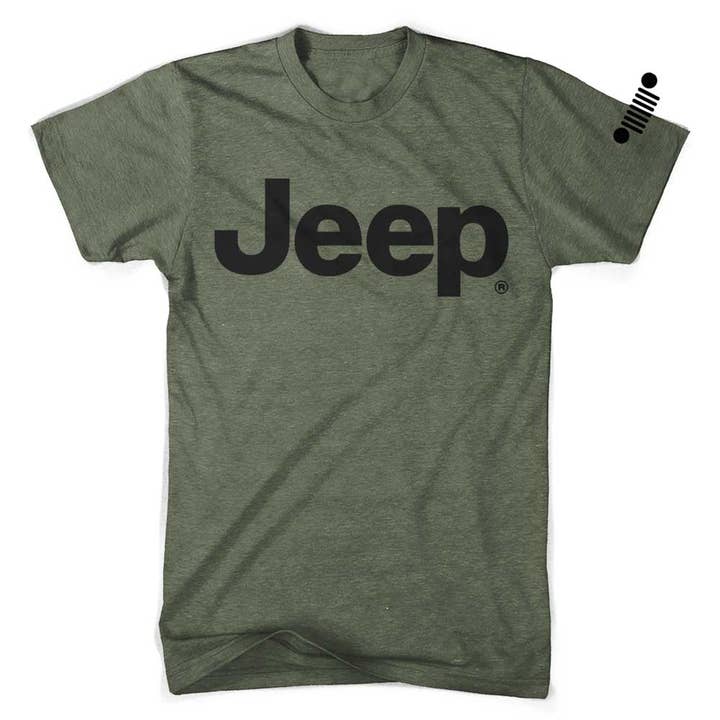 Mens Jeep® Text T-Shirt - Military Green for wholesale by Detroit Shirt Co.