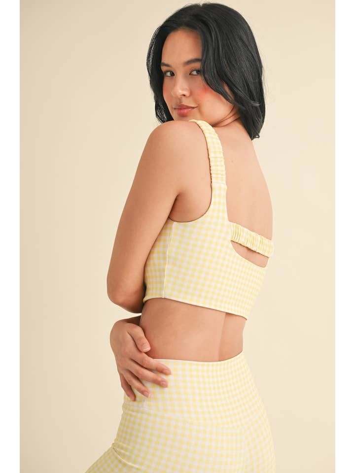 KIMBERLY C - Wholesale Sports Bra - Women's - Gingham Print Ruched Bra Top5