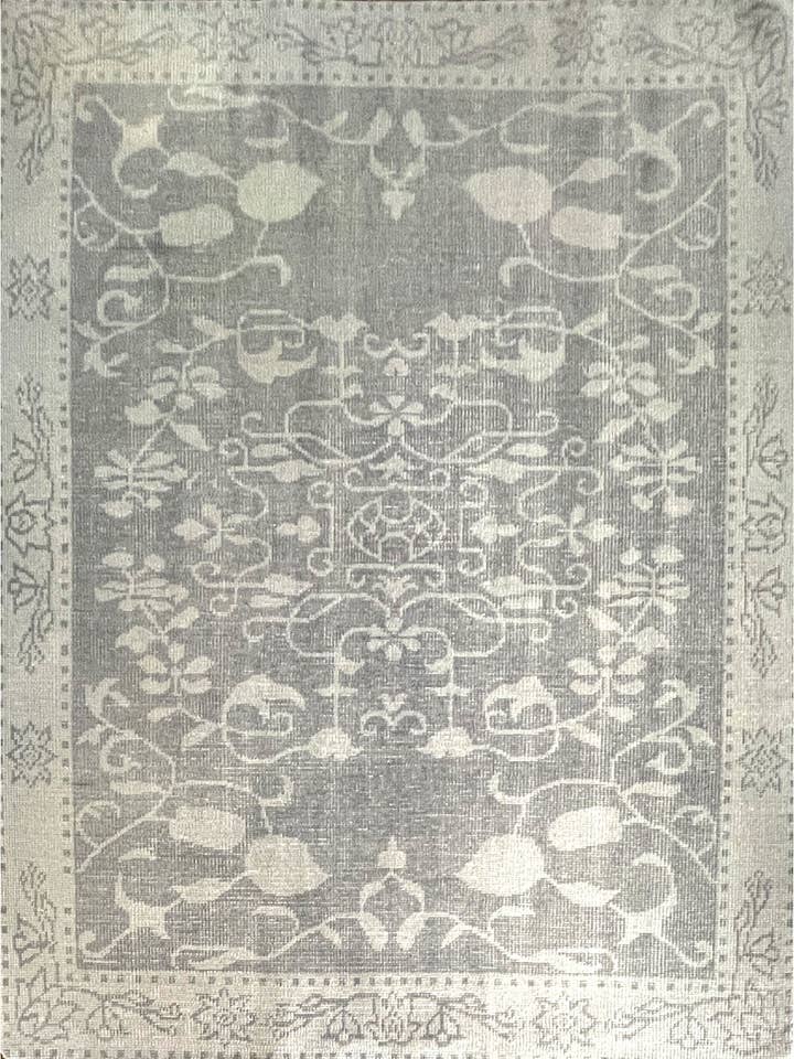 Wool White Cottge Gray Cream Rug 188 x 250 cm/ 6 x 8 ft. for wholesale by Rugs To Go, Inc.