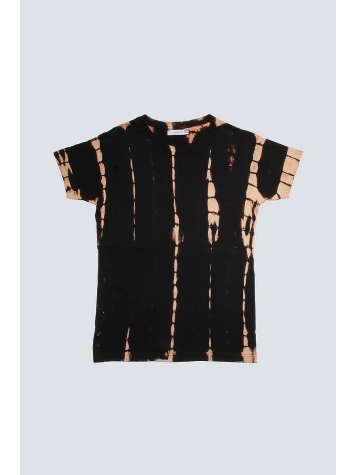 Lyne C. – wholesale T-shirt (utan tryck) – Dam – T-shirt-svart-batik beige