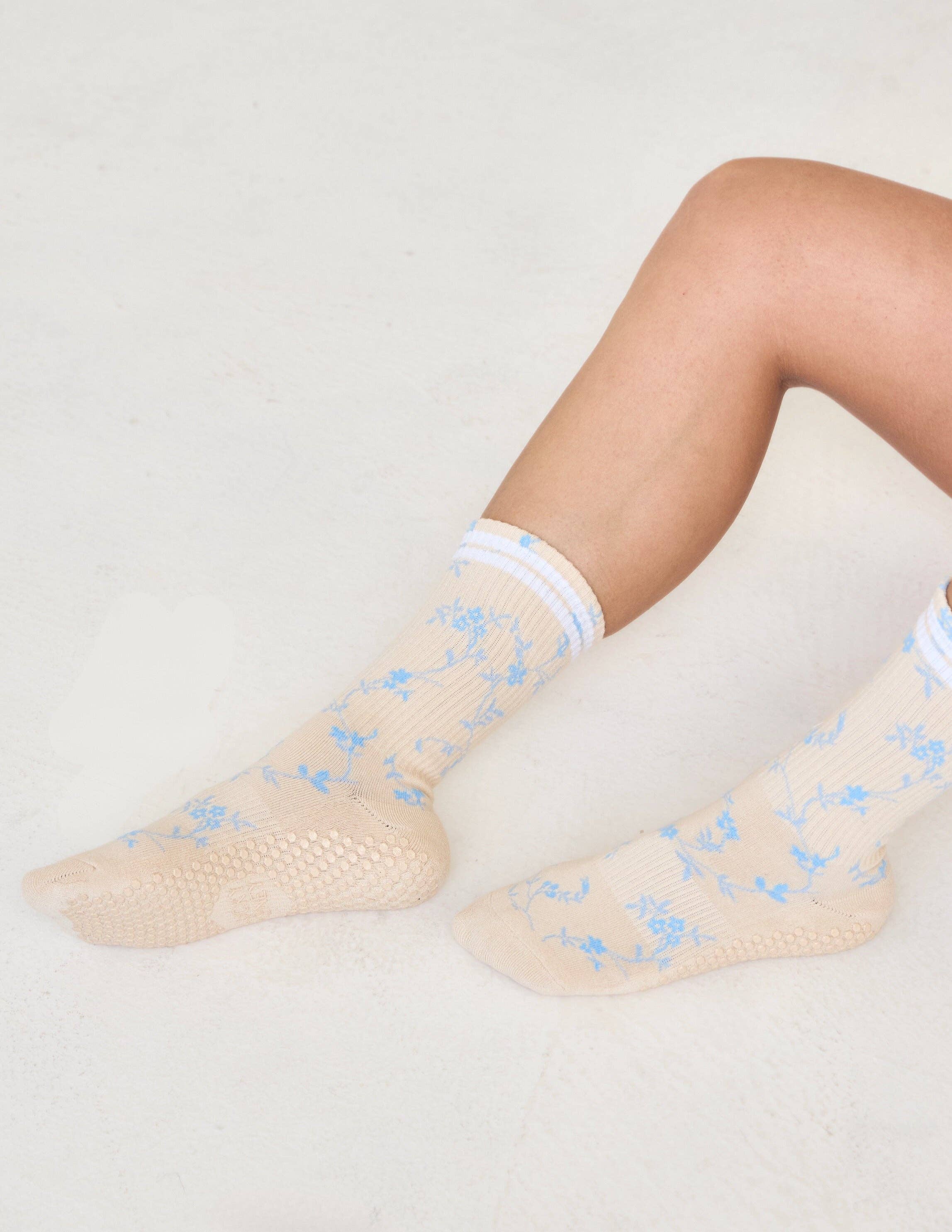 LUCKY HONEY - Vente Chaussettes – femme - Chaussettes antidérapantes florales11