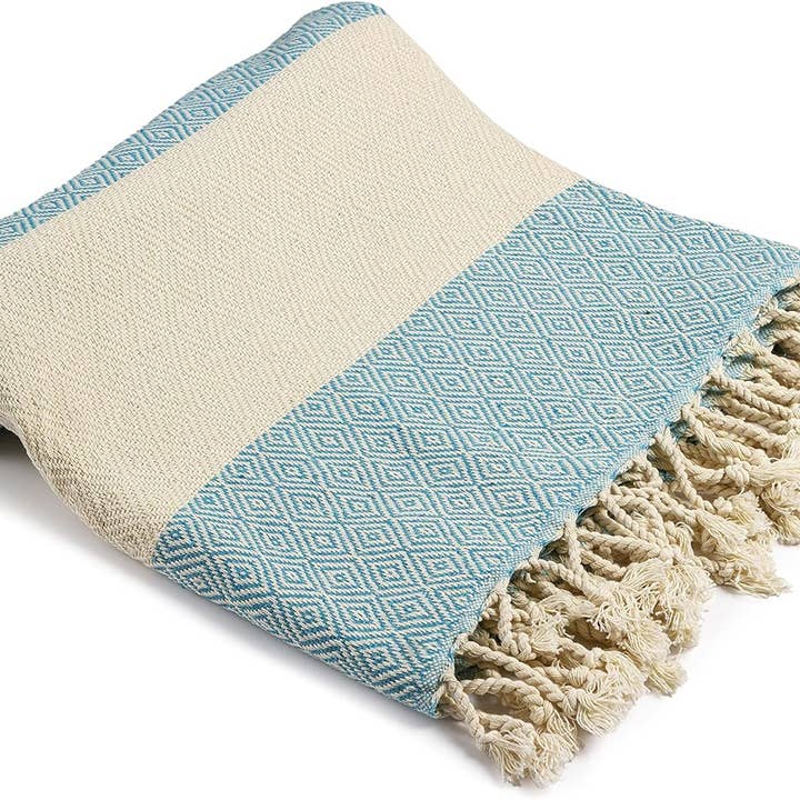 Aegean Concept - Wholesale Beach Towel - Aegean Concept Turkish Beach Towel, Quick-Dry, Baby Blue