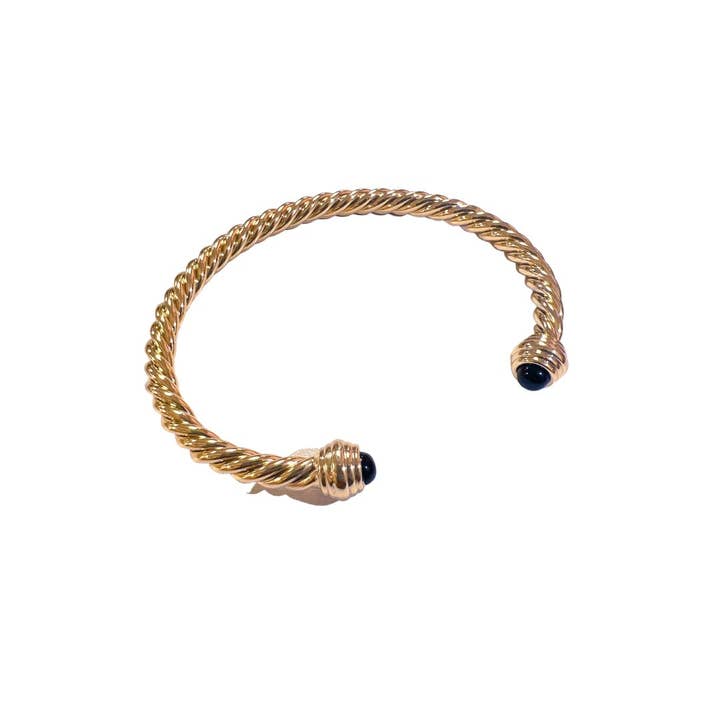 Treasure Jewels Inc. - Wholesale Cuff Bracelet - Gold Rope Black