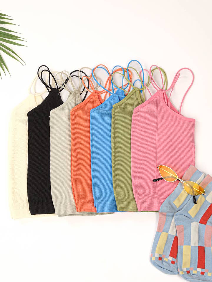 VERY J - Wholesale Tank Top - Women's - NT11660-Soft Stretchy Double Strap Slim Fit Tank Top