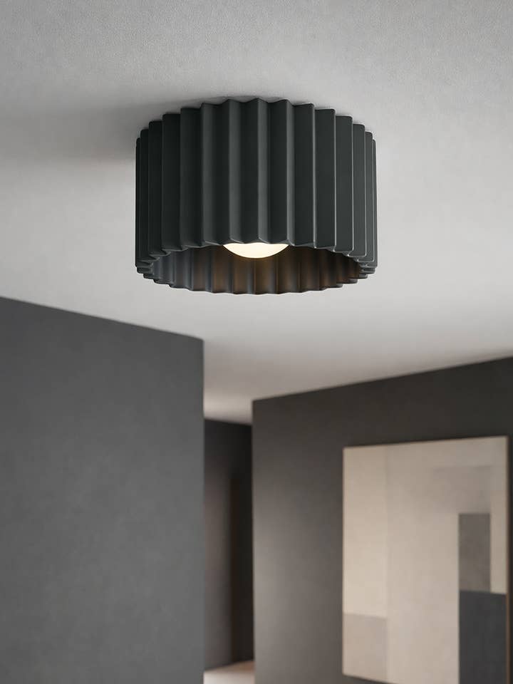 Syracuse Ceramic Ceiling Light | Large Minimal Flush Mount for wholesale by LYSlightlab