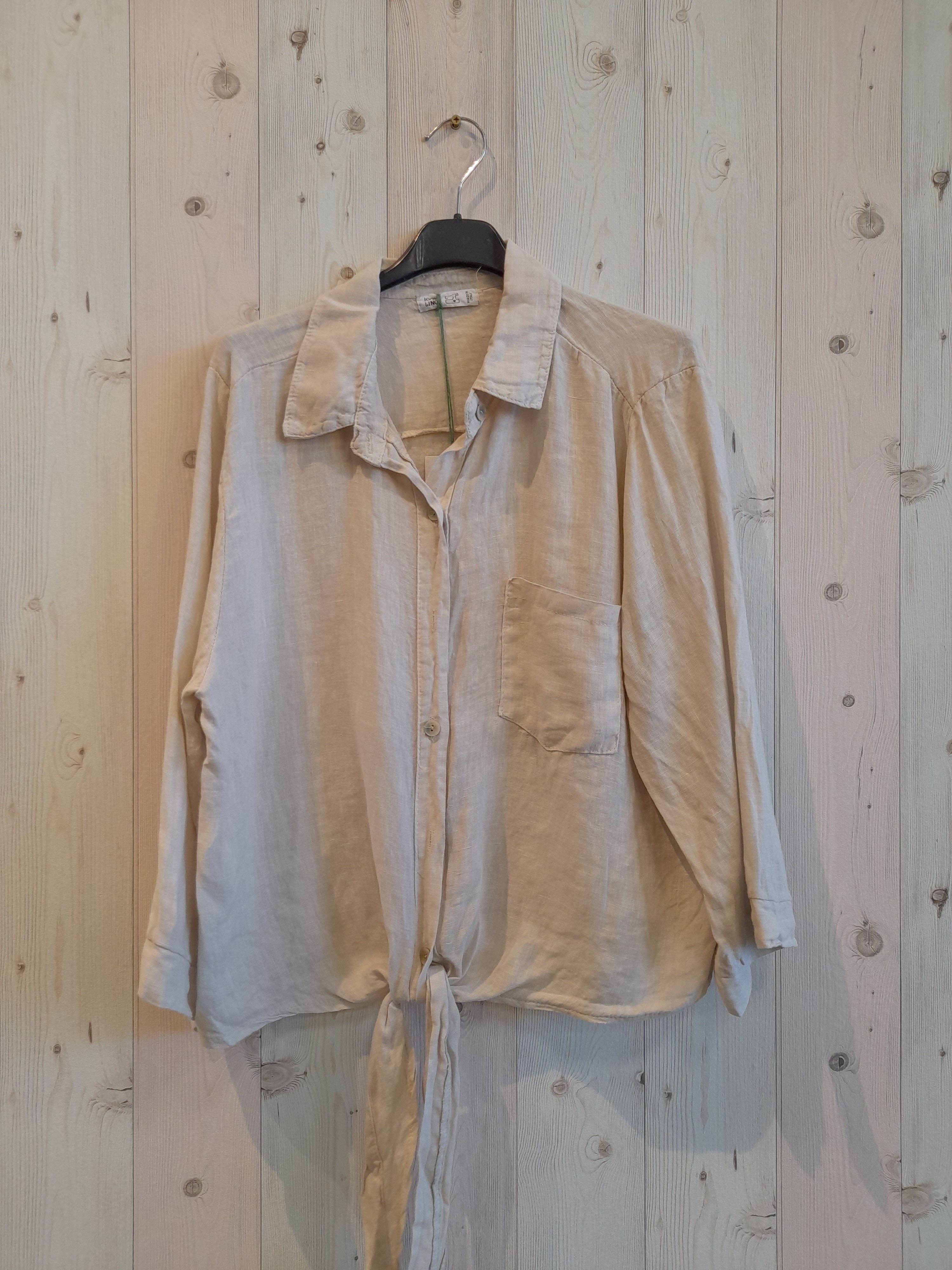 Linen & More - Wholesale Button Down Shirt - Women's - REF 89166 100% LINEN TIE SHIRT12