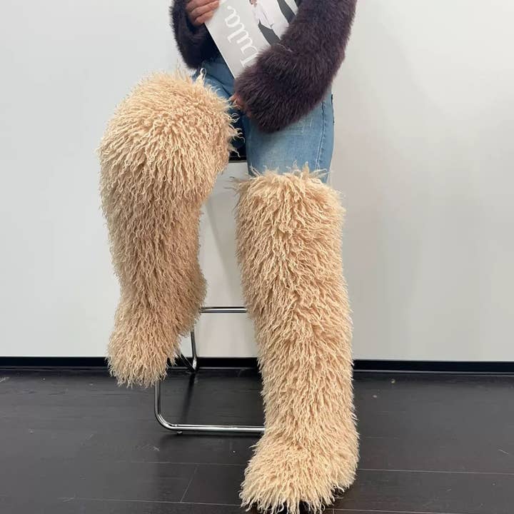 MB Fashion Wholesale - Wholesale Boots - Women's - EVERY FASHION Ultra-Shaggy Faux Fur Over-The-Knee Boots6