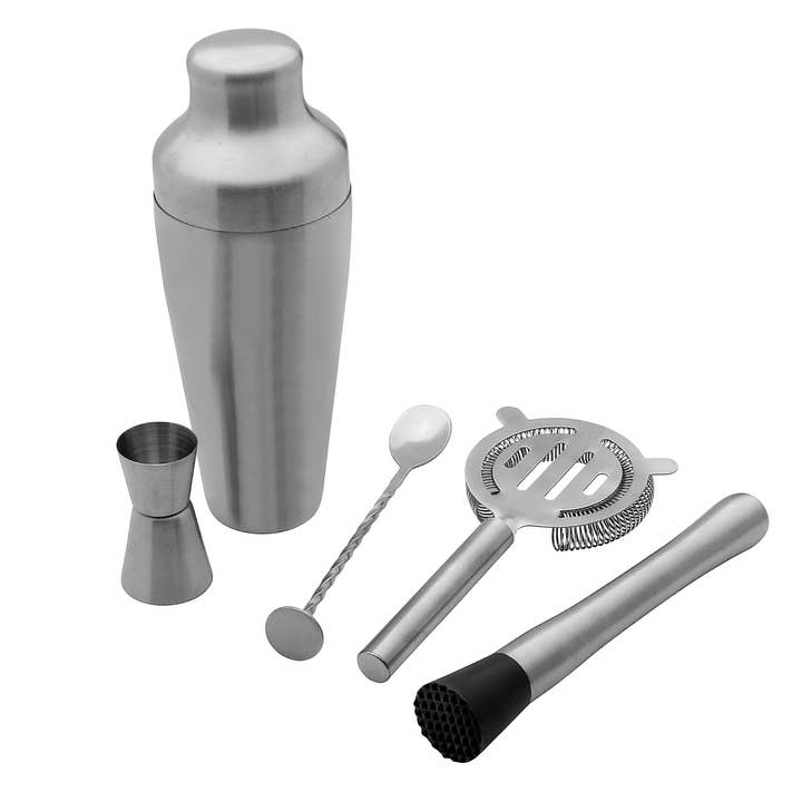 Houdini Barware - Wholesale Bargereedschap - Houdini 5-delige gereedschapsset van gesatineerd roestvrij staal