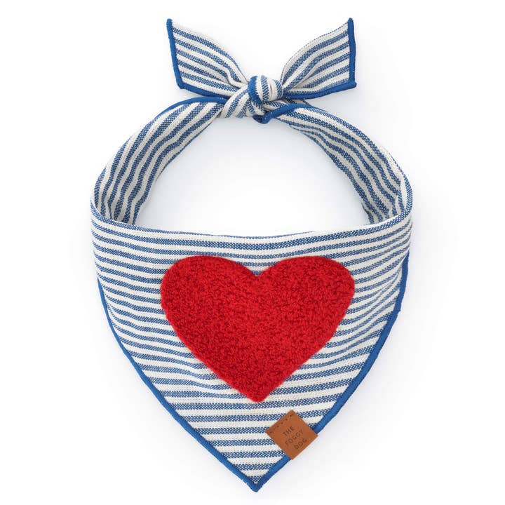Heart Applique Dog Bandana for wholesale by The Foggy Dog