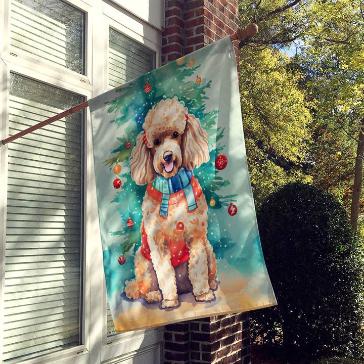 Poodle Christmas House Flag DAC3567 for wholesale by Caroline's Treasures
