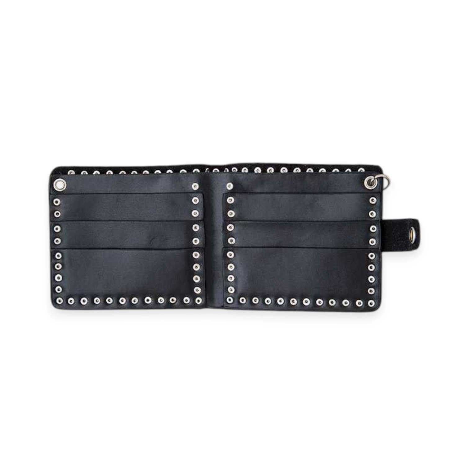 Black Skull Studded Grommets Biker Wallet for wholesale on Faire4