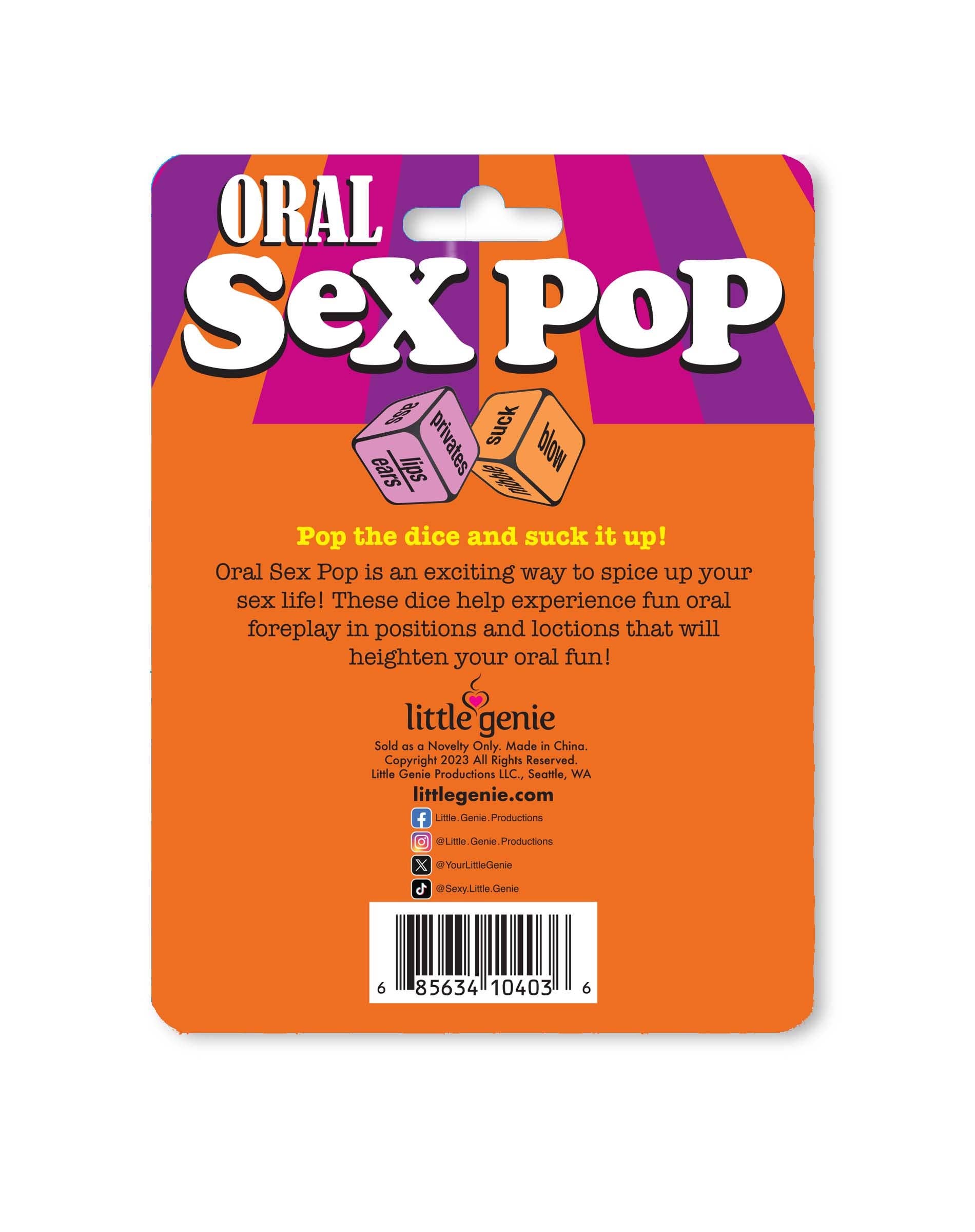 Little Genie Productions - Wholesale Sex Toy - Oral Sex Pop Popping Dice Game2