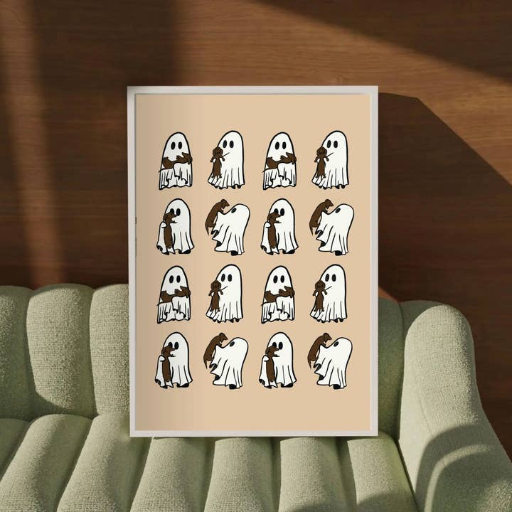Olive Street Collective - Wholesale Art Print - Dachshund and Ghost Print4