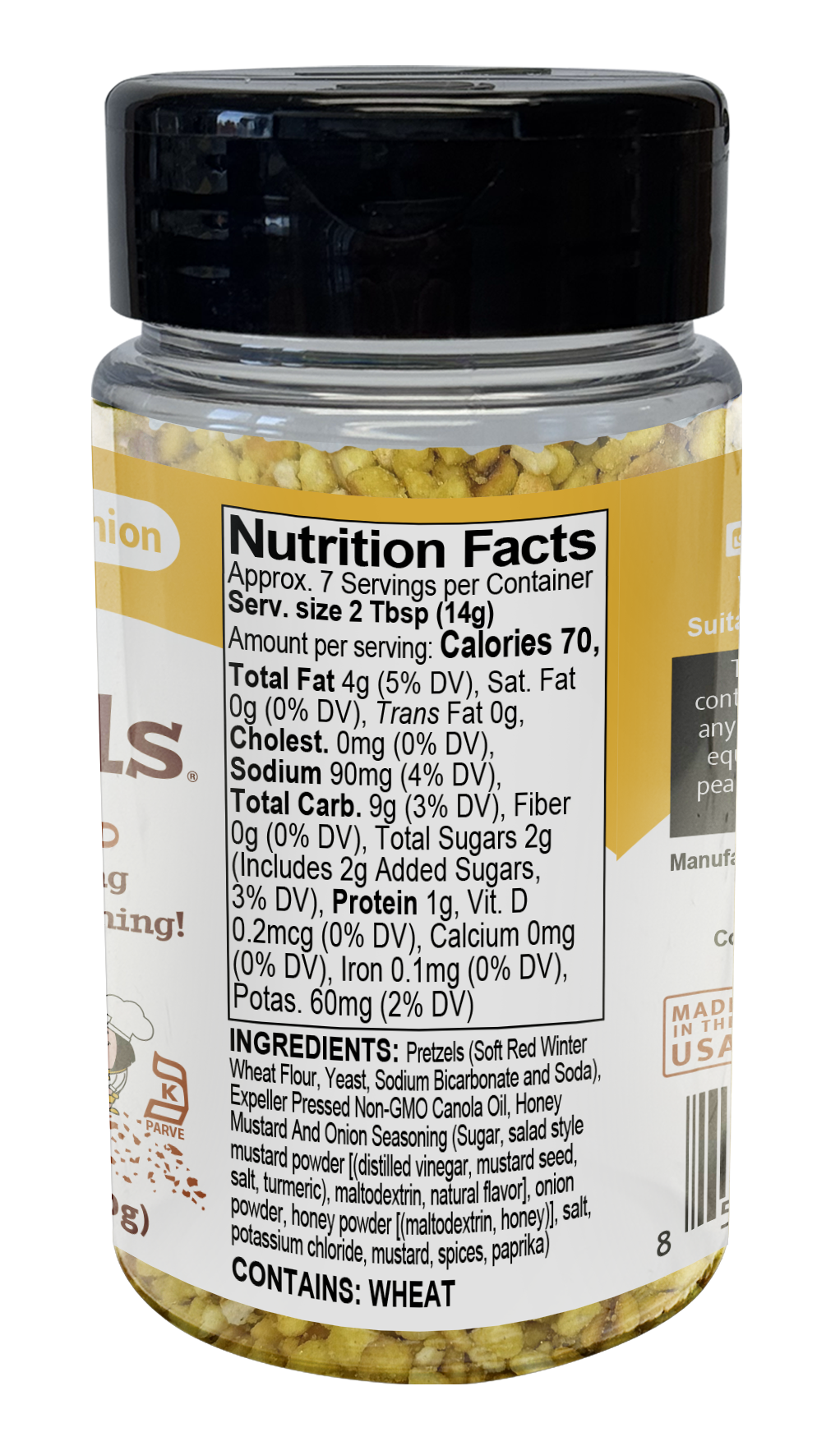 Pretzel Pete - Vente Mélanges sel et poivre - Topzels morceaux de bretzel à l'oignon et à la moutarde au miel2