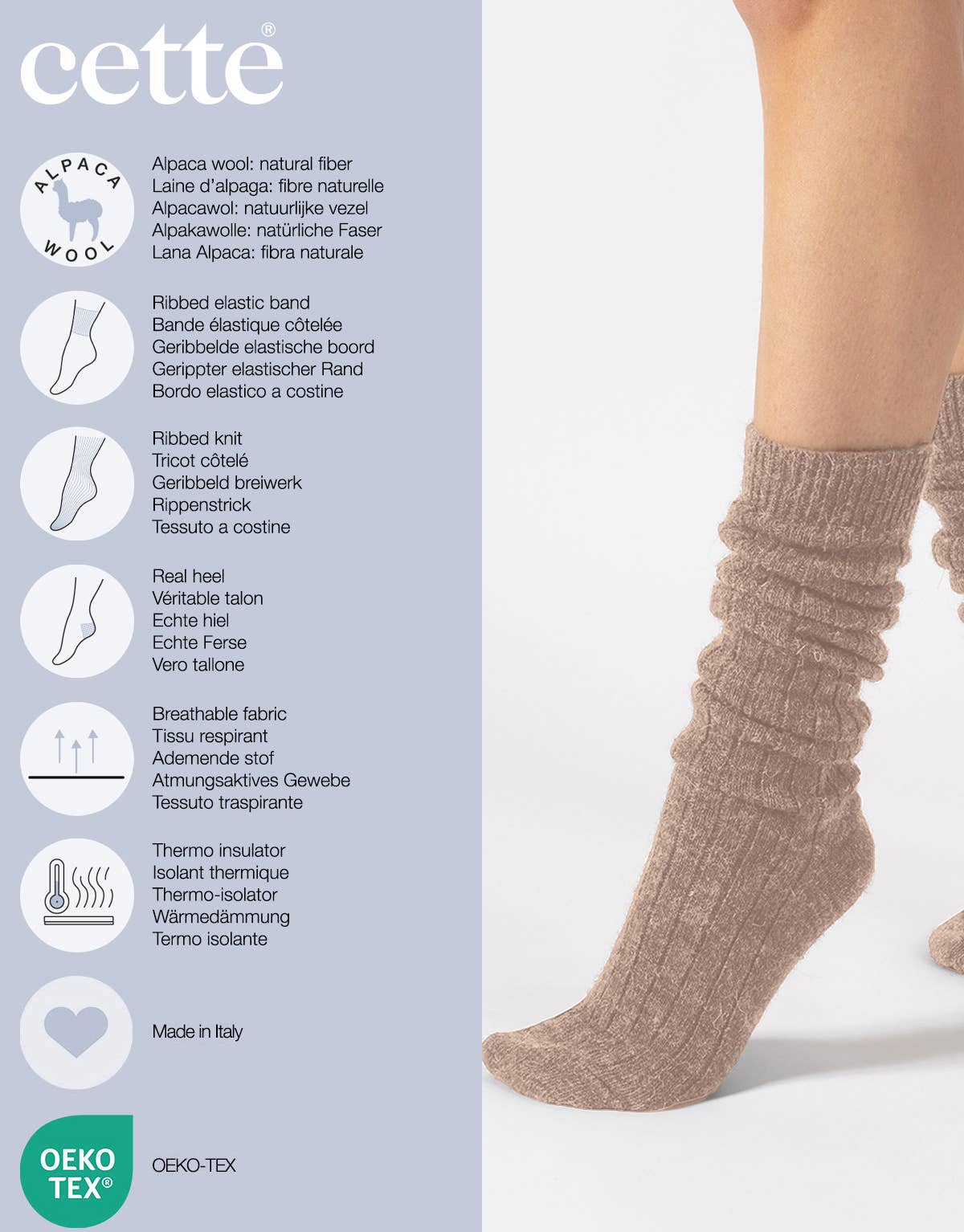 Cette - Wholesale Socks - Unisex - Wool knee high socks, Alpaca wool socks, Winter Socks, gift3