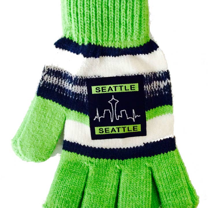 Seattle Striped Winter Gloves #88-12008 for wholesale by Astoria Gift Corporation