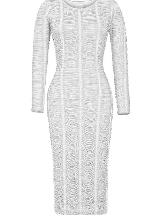 Schickes Sternenkleid mit zerrissenen Fransen in Weiß 052524 für den Großhandel von CHIC STAR