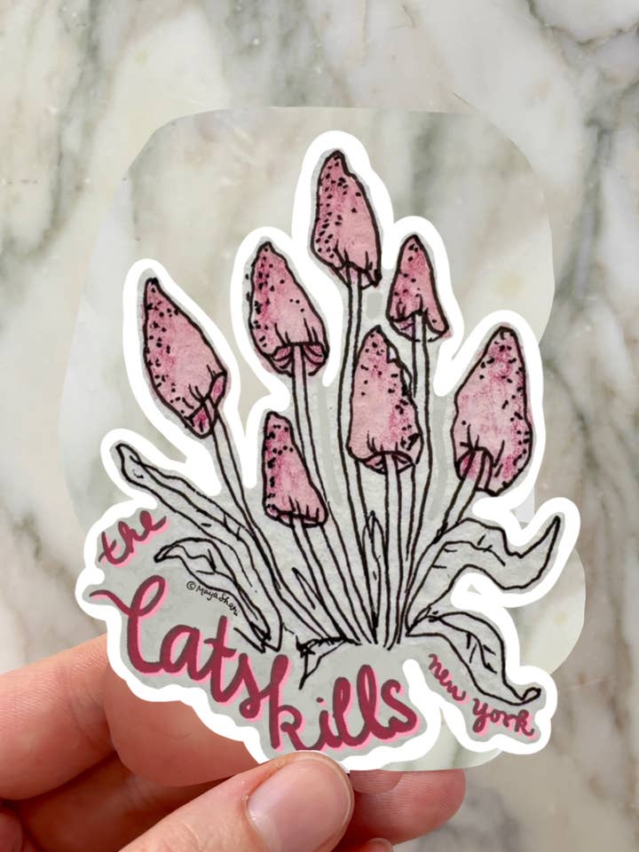 XL Catskills NY Pilz Aufkleber – Verspielte Natur Vinyl für den Großhandel von Maya Shari Studio