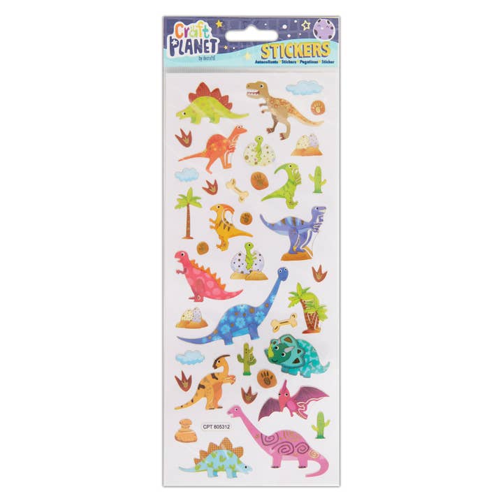 Autocolantes Divertidos Coloridos Craft Planet, Dinossauro por atacado de West Design Products