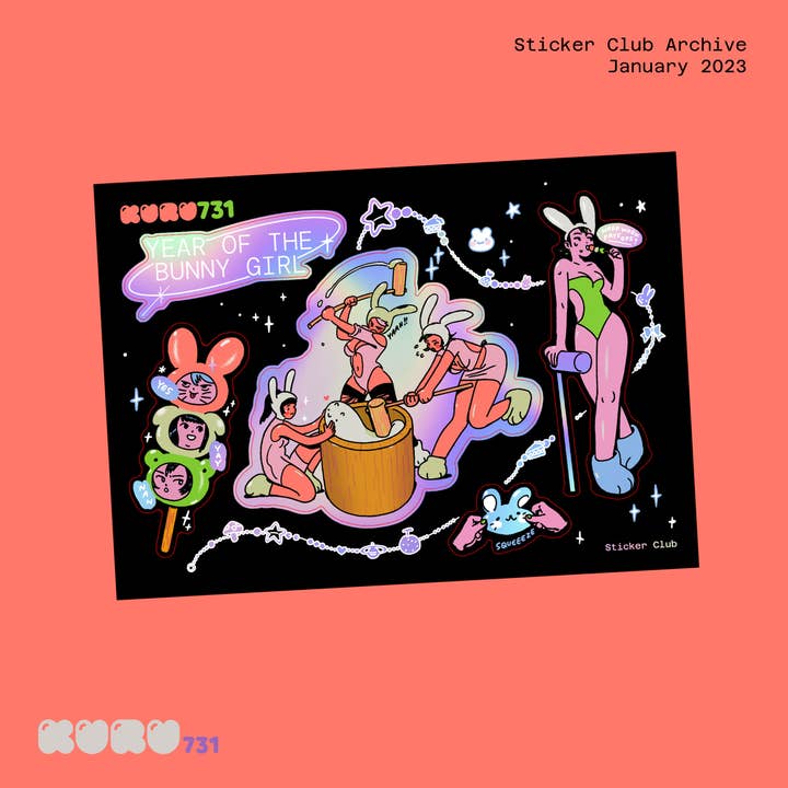 Ano Da Folha Autocolante Coelho por atacado de kuru731