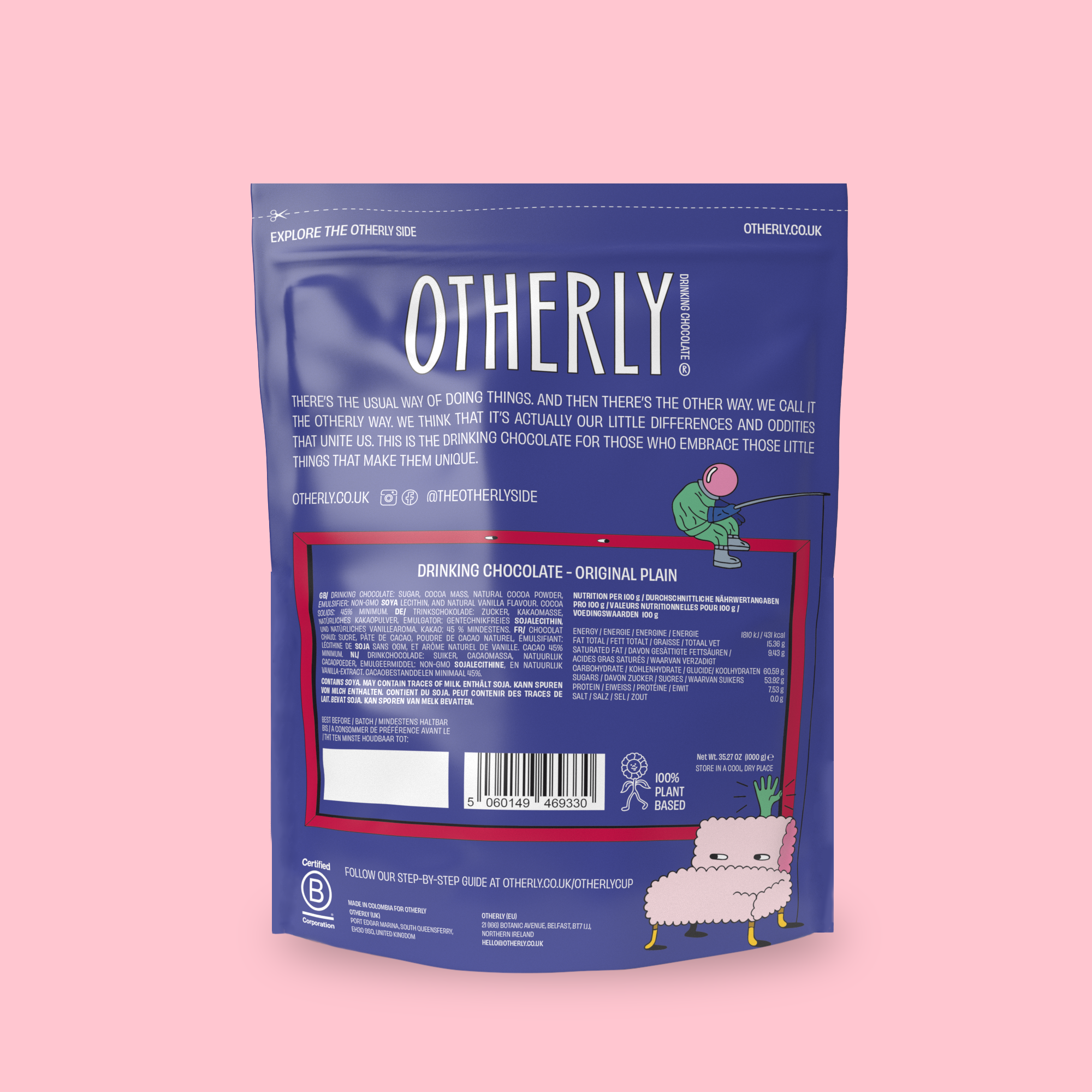 OTHERLY: OATM*LK CHOCOLATE [No duties when shipping to US!] - Wholesale Hot cocoa mix/kit - Original Plain Drinking Chocolate // Vegan // 1KG5