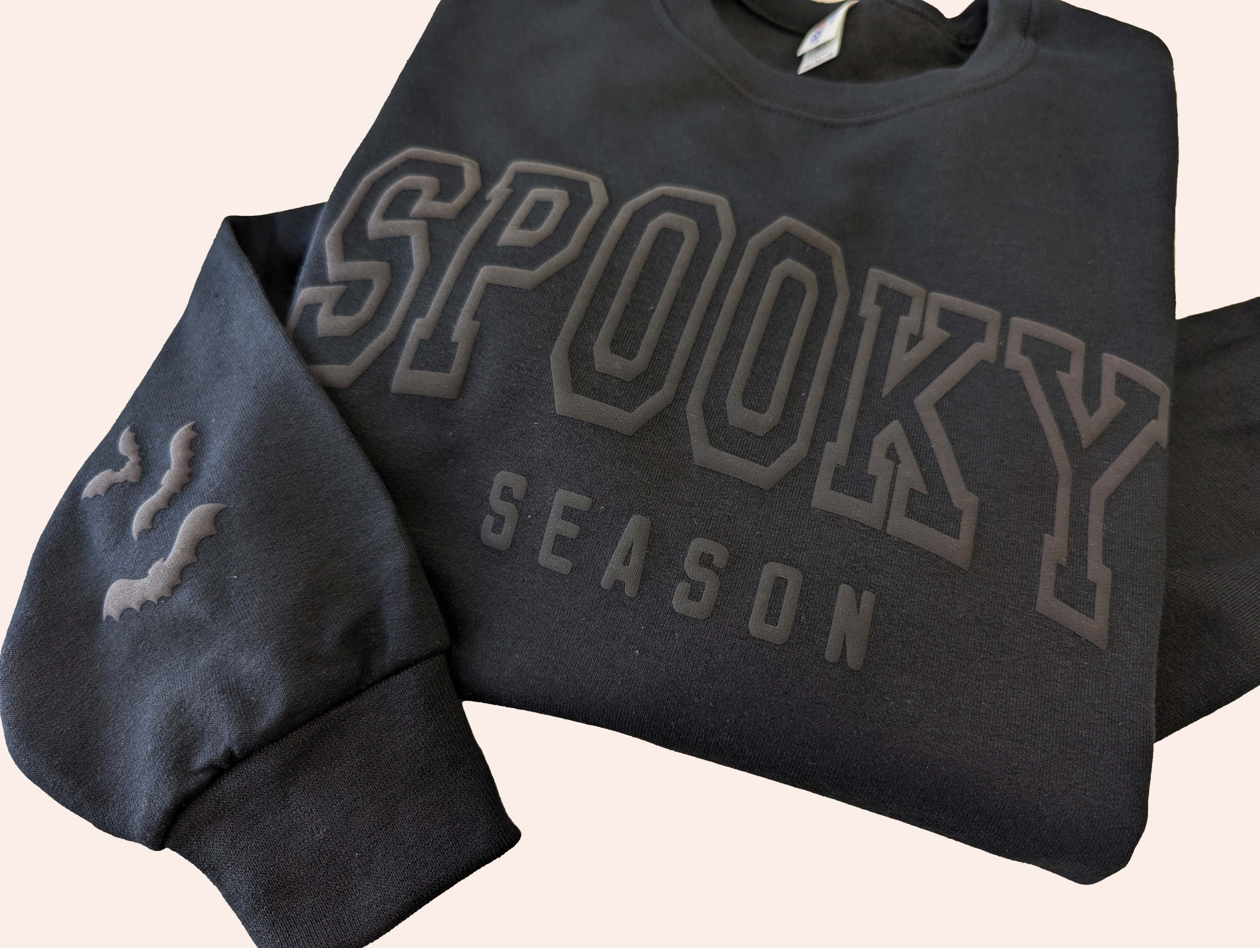 P E T I T R U E - Wholesale Sweatshirt - Unisex - Spooky Season Puff Print Crewneck Halloween Sweatshirt1