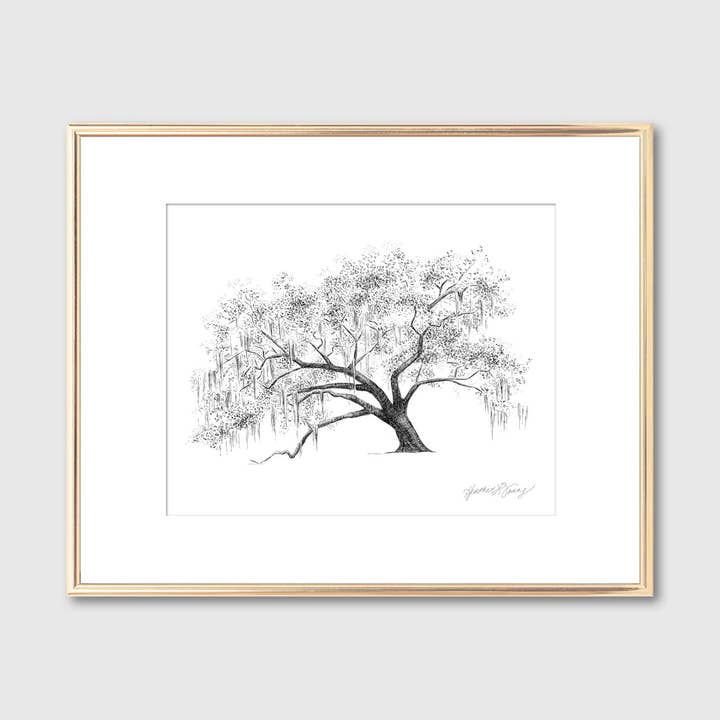 Fly Young Studio – Großhandel Kunstdruck – Gateway Oak Tree — Stift und Tinte — signierter Kunstdruck2