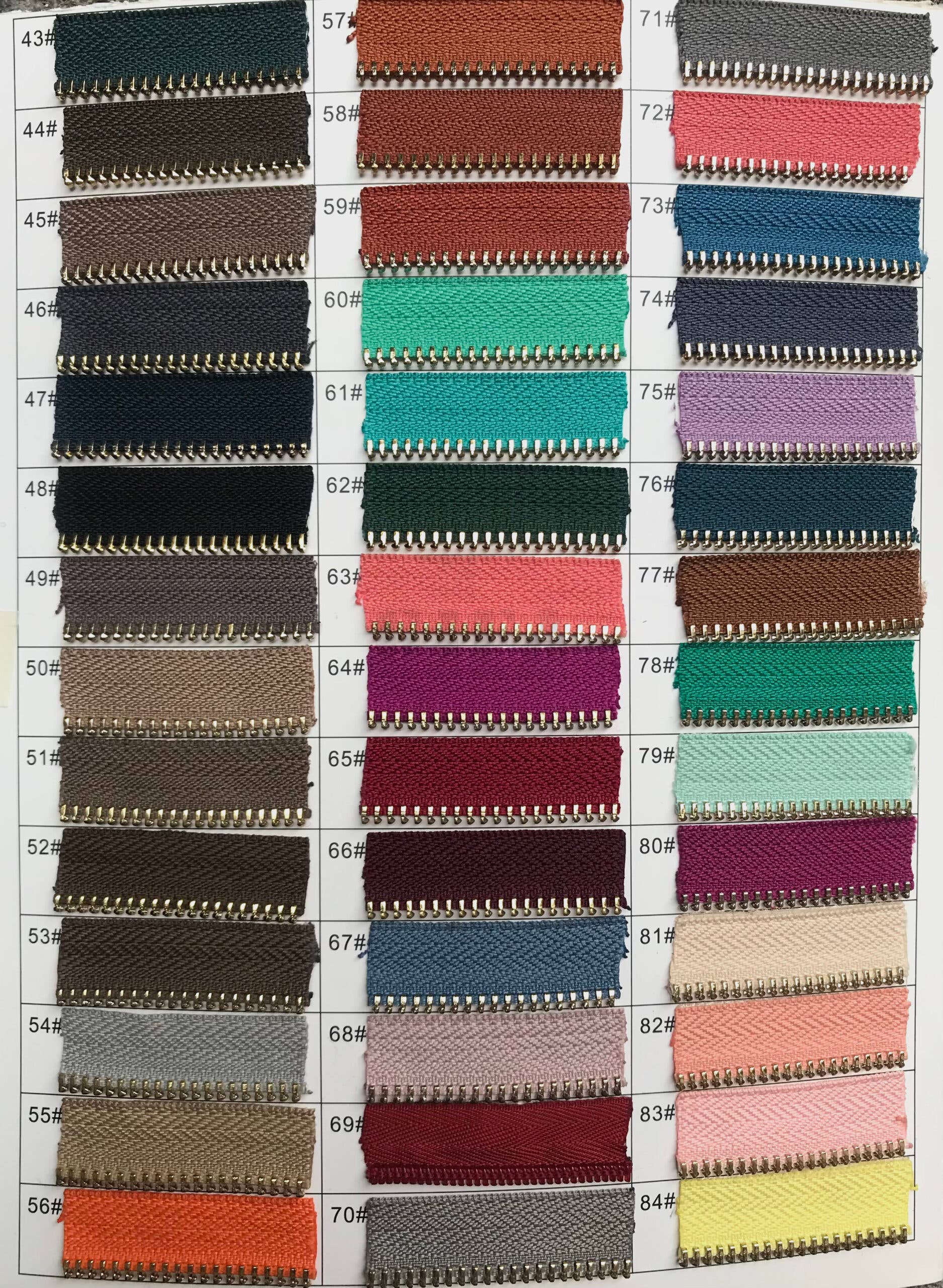 Gifa Accessori - Wholesale Craft Supplies - Metal zipper type 5 Gold by the meter2