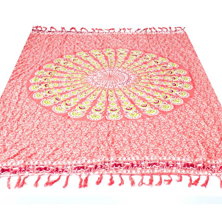 Ancient Wisdom - Wholesale Swim Cover Up - Women's - Pink Rose Mandala Sarongs2