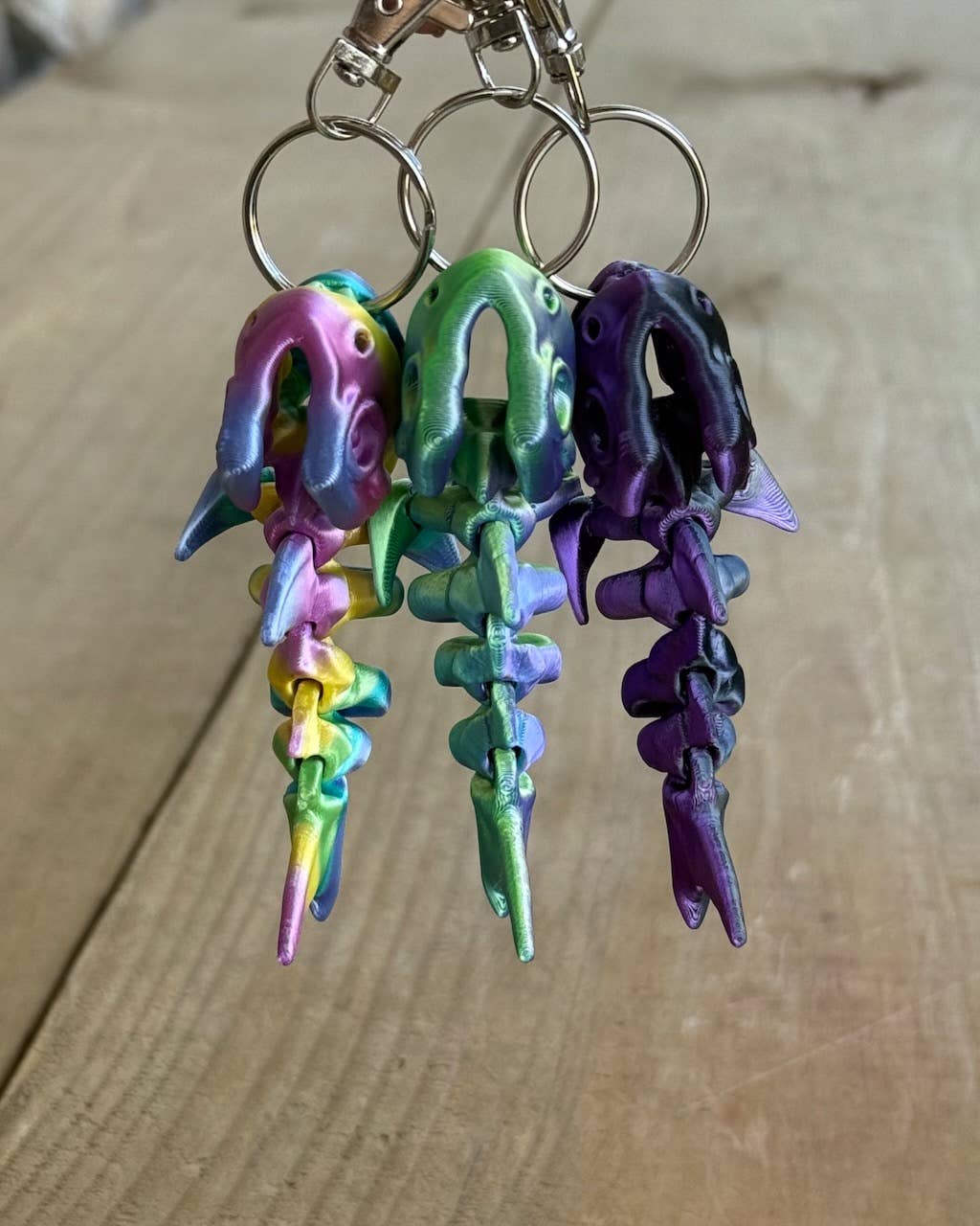 LNZ Custom Design - Vendita all'ingrosso Portachiavi - Unisex - Portachiavi Squalo Scheletro Flessibile - Stampato in 3D3