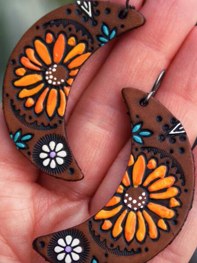 Bohemia Moon Shape Floral Earrings SP375 for wholesale by UNISHE