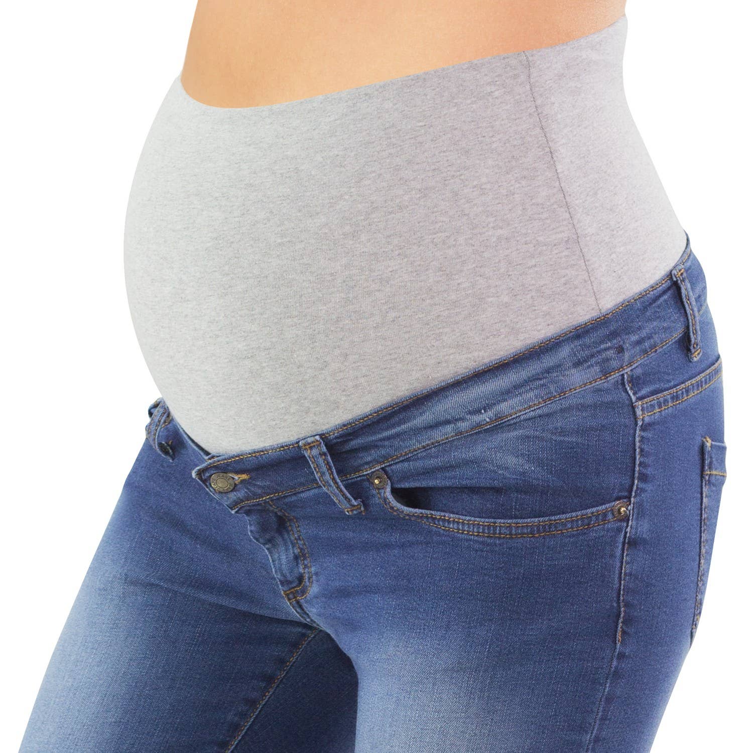 Washed maternity jeans 5 pocket-Slim Fit-light blue for wholesale on Faire7