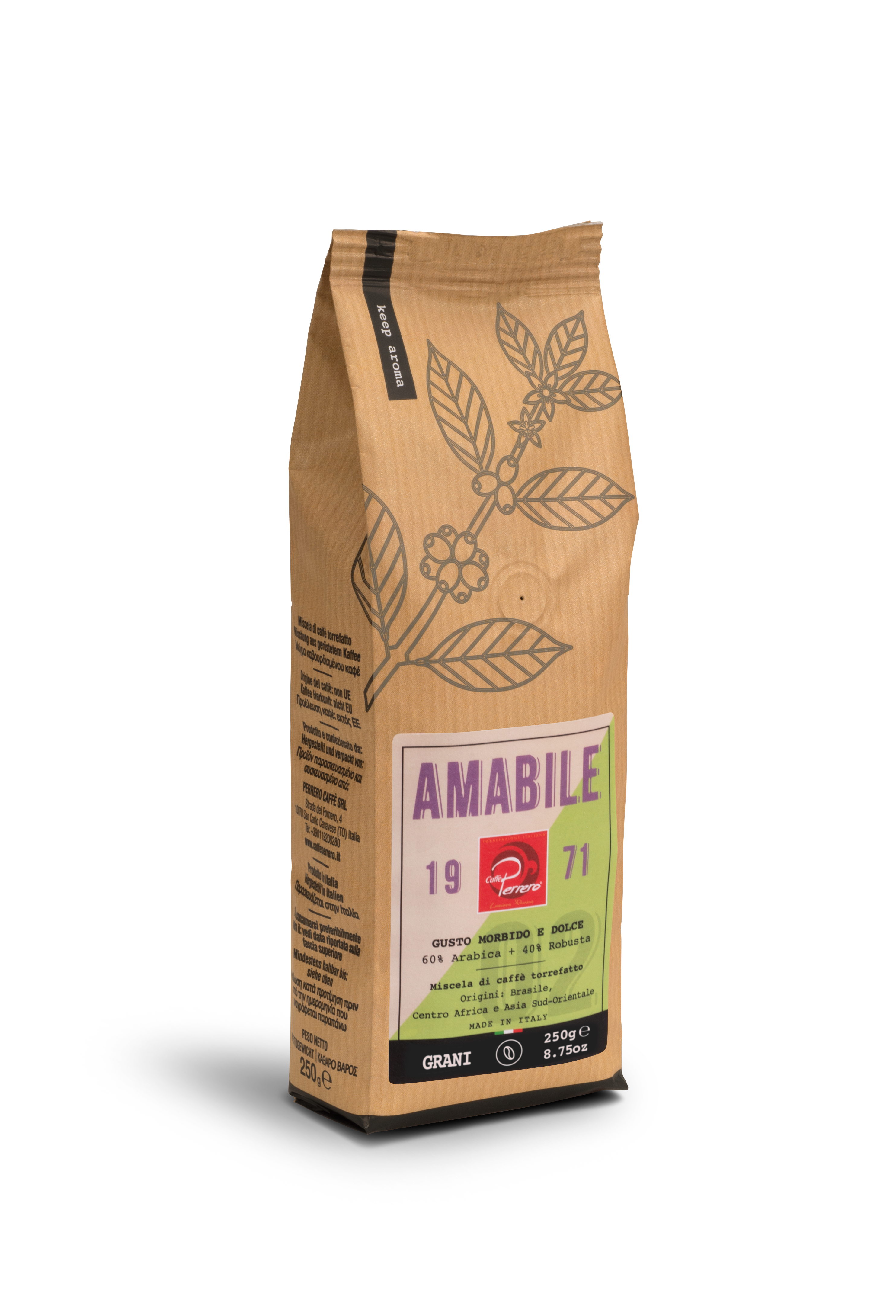 Caffè Perrero - Wholesale Coffee Beans - Perrero Coffee Amabile Blend 250g0
