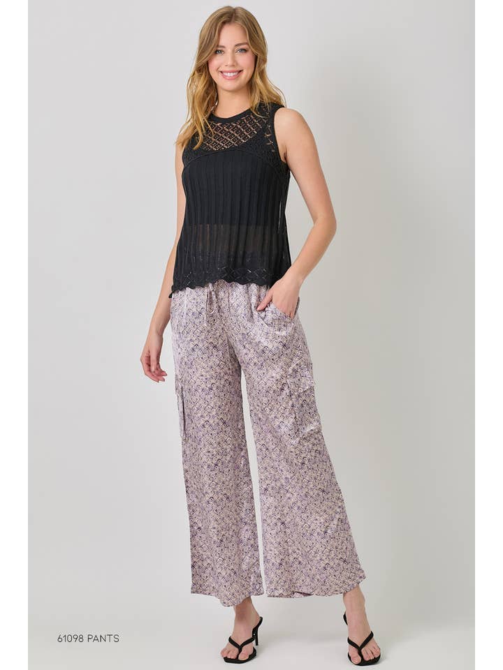 Mystree - Wholesale Knit Top - Women's - 60948 Crochet Yoke Sleeveless Sweater Top