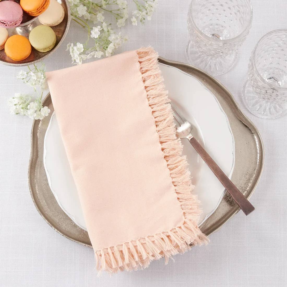 Fennco Styles - Wholesale Dinner & Cloth Napkin - Fringed 20" Cotton Dinner Napkin6