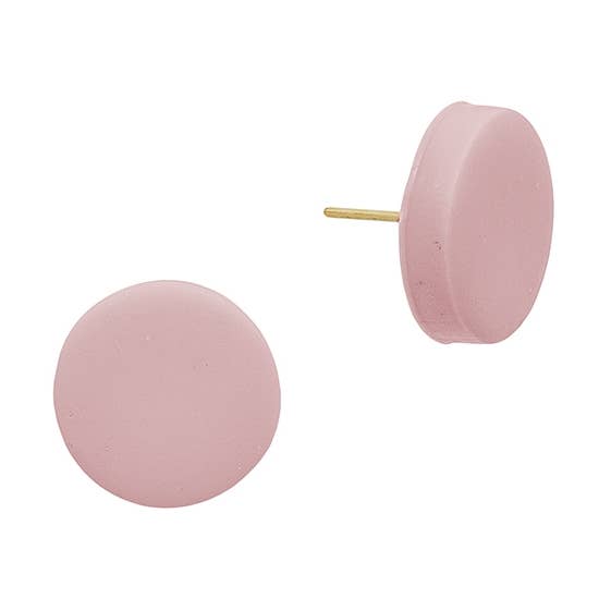 Small Pink Circle Stud Clay Earring for wholesale by What's Hot