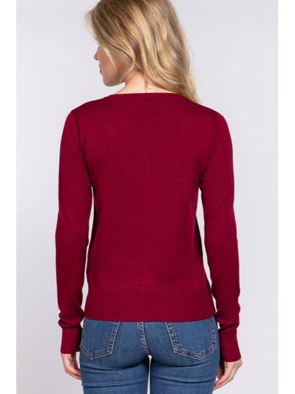 Vanilla Monkey - Wholesale Cardigan - Women's - Long Sleeve Round Neck Button Down Sweater Cardigan2