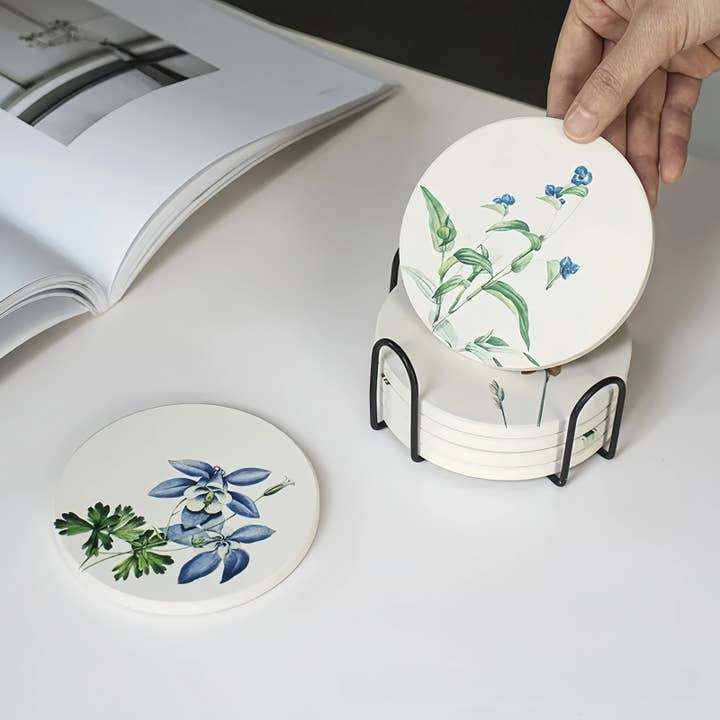 Otterware - Wholesale Coasters - Absorbent Diatomite Coasters - Vintage Botanical Designs12