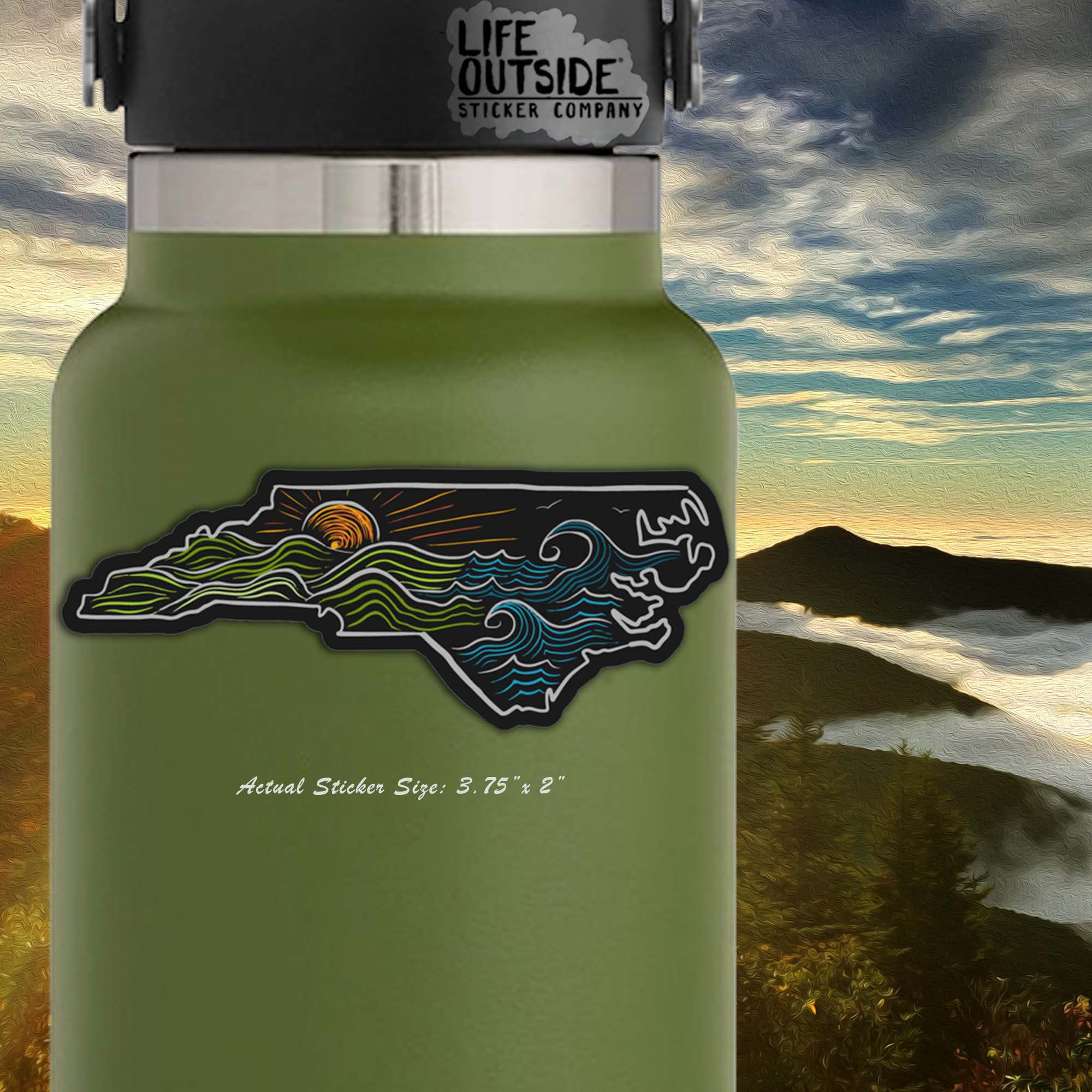 Life Outside Sticker Company - Wholesale Sticker - Mountain to Sea North Carolina Sticker2